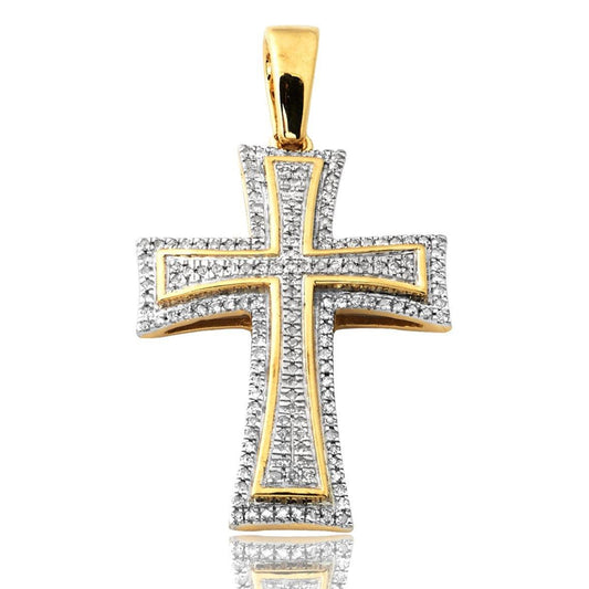 10KY 0.30CTW DIAMOND CROSS PENDANT - Johnny Dang & Co