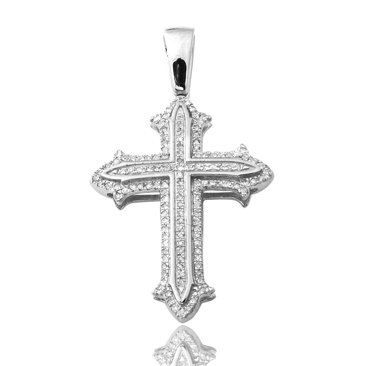 10KW 0.30CTW DIAMOND CROSS PENDANT - Johnny Dang & Co