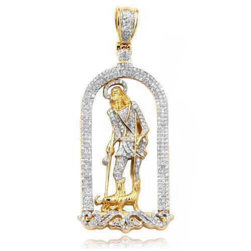 14KY 0.90CTW DIAMOND ST. LAZARUS PENDANT - Johnny Dang & Co