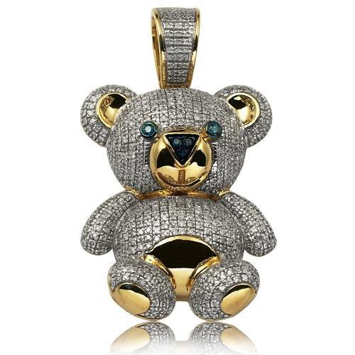 10KY 2.50CTW GREEN AND WHITE DIAMOND TEDDY BEAR - Johnny Dang & Co