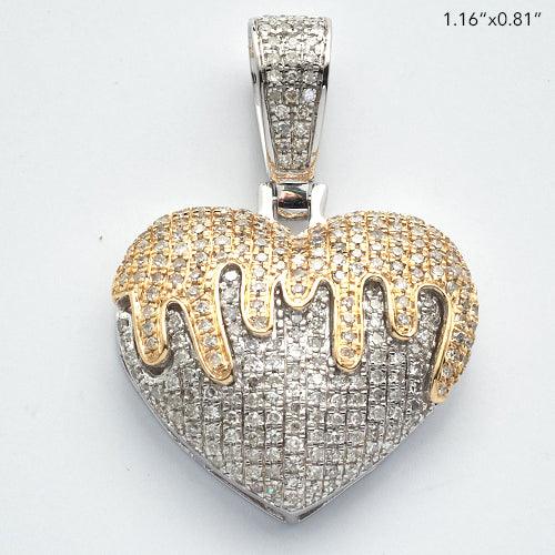 10KW+Y 0.80CTW DIAMOND HEART PENDANT - Johnny Dang & Co