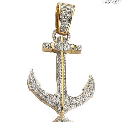 10K 0.45CT DIAMOND ANCHOR PENDANT - Johnny Dang & Co