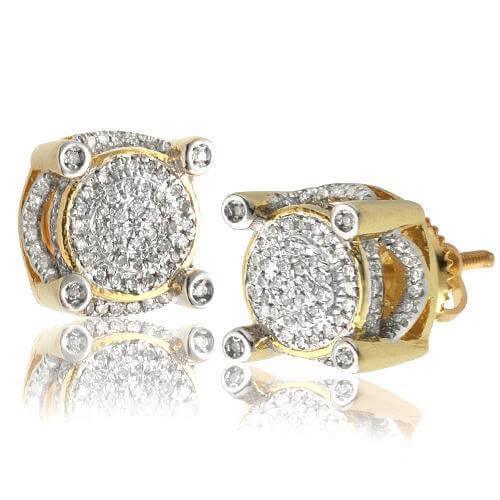 10KY 0.50CTW MICROPAVE DIAMOND 3-D DISC EARRINGS - Johnny Dang & Co