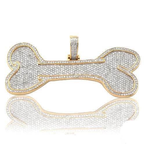 10KY 1.15CTW DIAMOND DOG BONE PENDANT - Johnny Dang & Co
