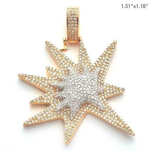 10KY 1.15CTW DIAMOND EXPLOSION EMOJI PENDANT - Johnny Dang & Co