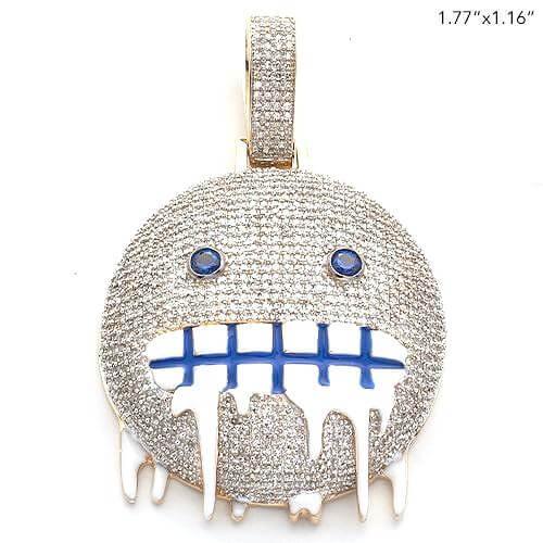 10KY 2.50CTW DIAMOND FREEZING EMOJI PENDANT - Johnny Dang & Co