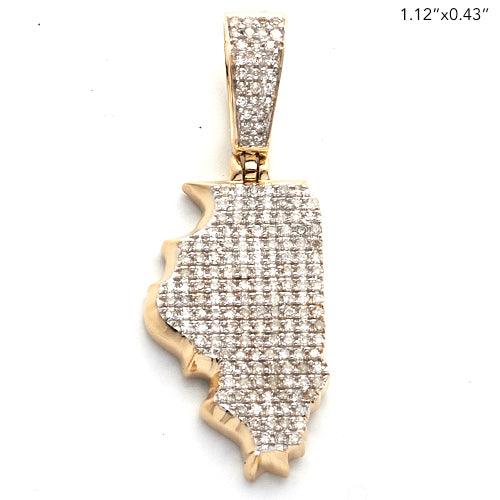 10KY 0.40CTW DIAMOND 3D STATE PENDANT - Johnny Dang & Co