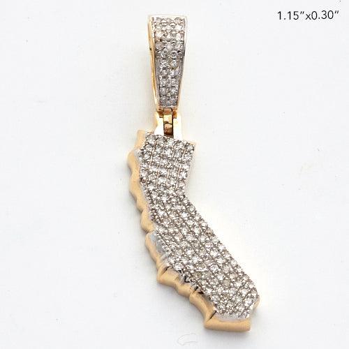 10KY 0.25CTW DIAMOND 3D STATE PENDANT - Johnny Dang & Co