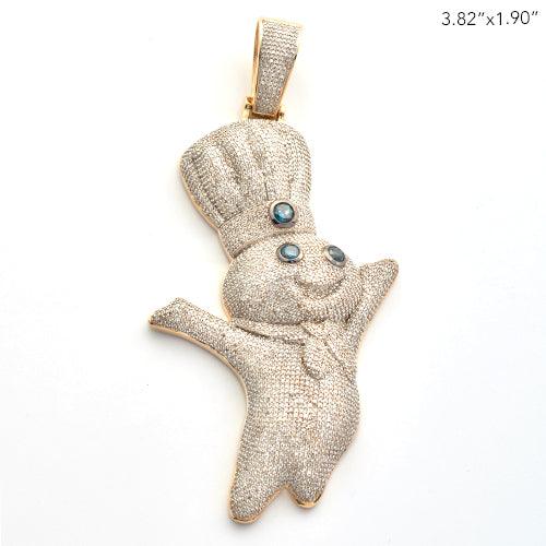 10KY 7.50CTW BLUE AND WHITE DIAMOND DOUGHBOY PENDA - Johnny Dang & Co