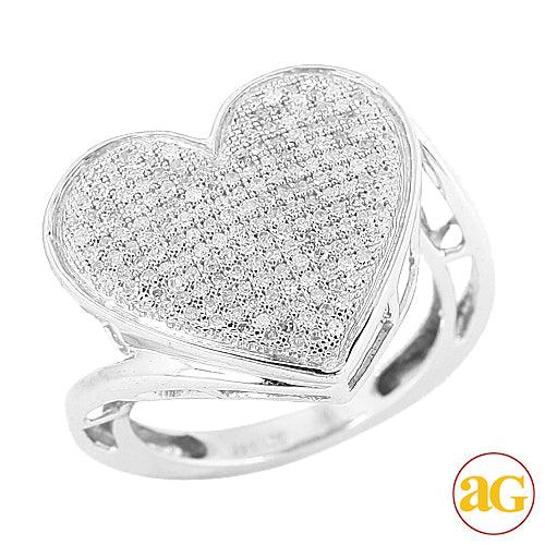SS 0.55CTW DIAMOND HEART RING - Johnny Dang & Co