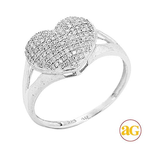 SS 0.25CTW DIAMOND HEART RING - Johnny Dang & Co