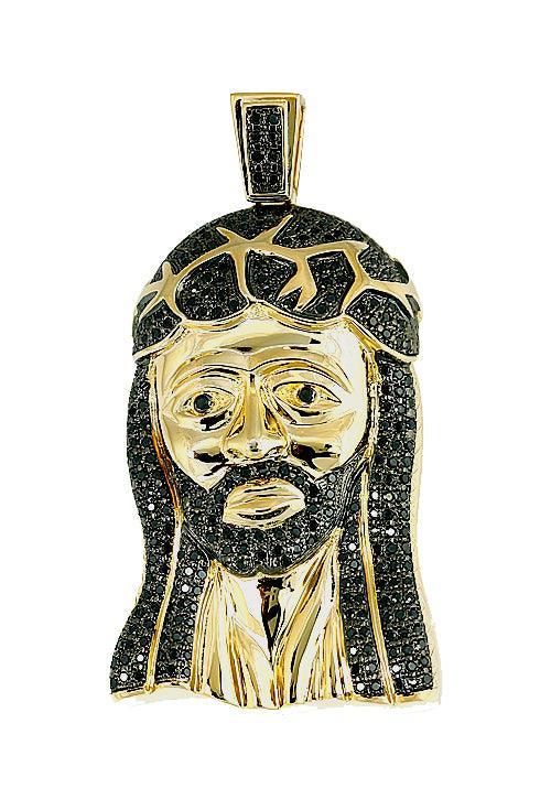 YS 3.00CTW BLACK DIA JESUS HEAD CHARM - Johnny Dang & Co