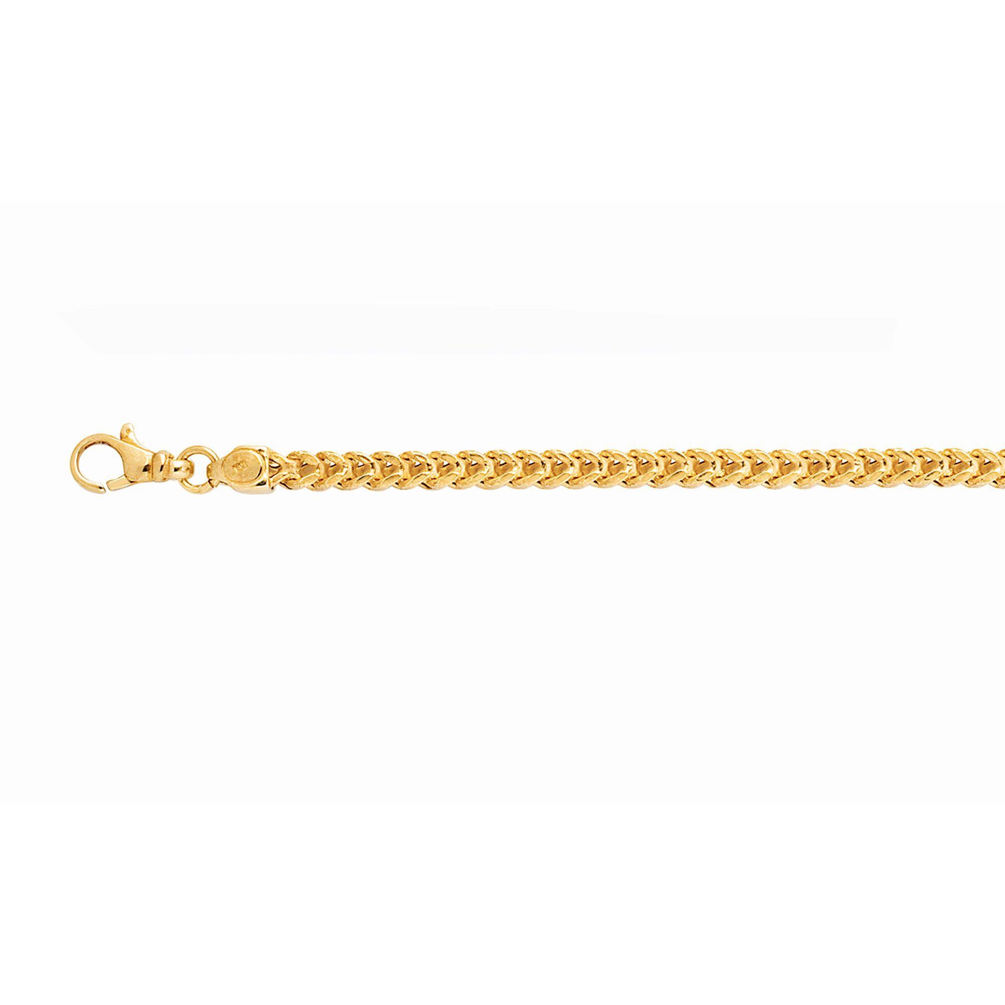 14K Gold 5.3mm Semi-Solid Square Franco Chain - Johnny Dang & Co