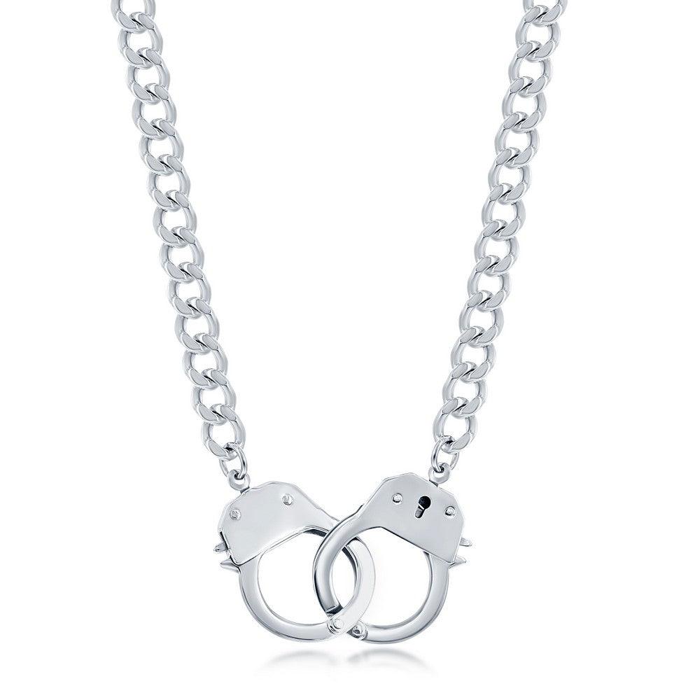 Stainless Steel Link Necklace with Handcuff Lock - Johnny Dang & Co