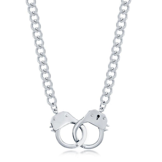 Stainless Steel Link Necklace with Handcuff Lock - Johnny Dang & Co