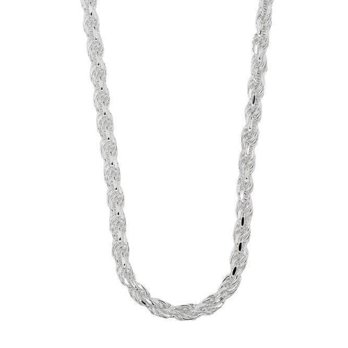 STERLING SILVER 4MM SOLID ROPE CHAIN