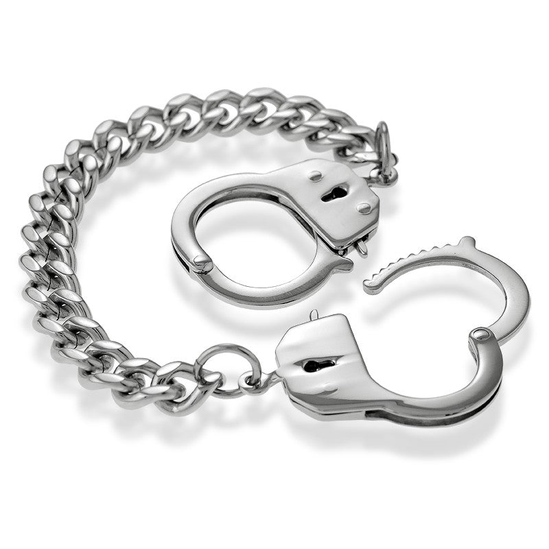 Stainless Steel Link Bracelet with Handcuff Lock - Johnny Dang & Co
