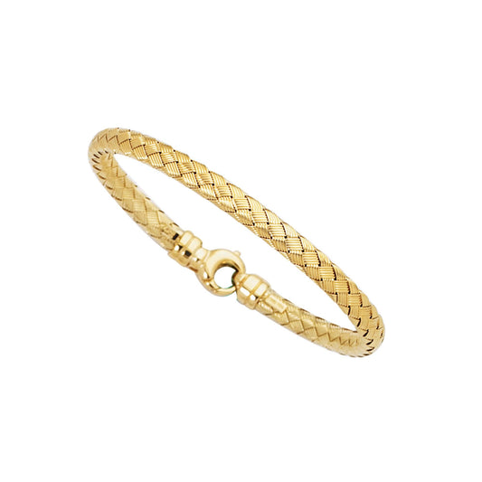 14K Gold Medium Weaved Bangle - Johnny Dang & Co