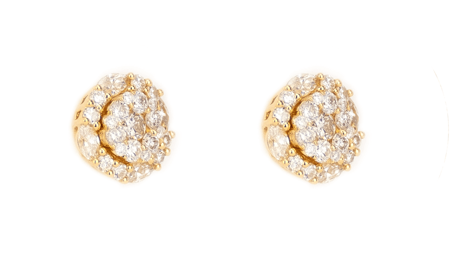 1.2CT Gold Diamond Earrings - Johnny Dang & Co