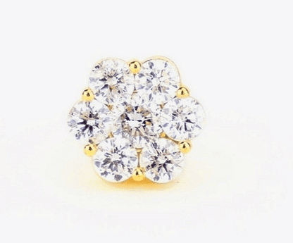 JDTK-floralearring2- 14k Gold Custom Floral/Cluster Earrings with 3/4th CTTW Diamonds - Johnny Dang & Co