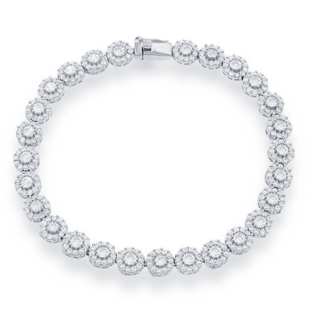 Sterling Silver CZ Disc Tennis Bracelet - Johnny Dang & Co