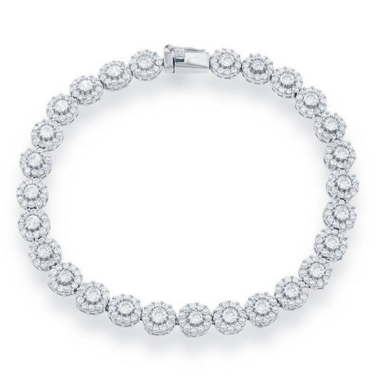 Sterling Silver CZ Disc Tennis Bracelet - Johnny Dang & Co