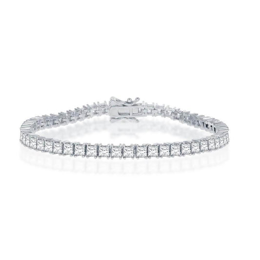 Sterling Silver 4mm Square Tennis Bracelet - Johnny Dang & Co