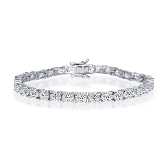 Sterling Silver 5x4mm Oval CZ Tennis Bracelet - Johnny Dang & Co