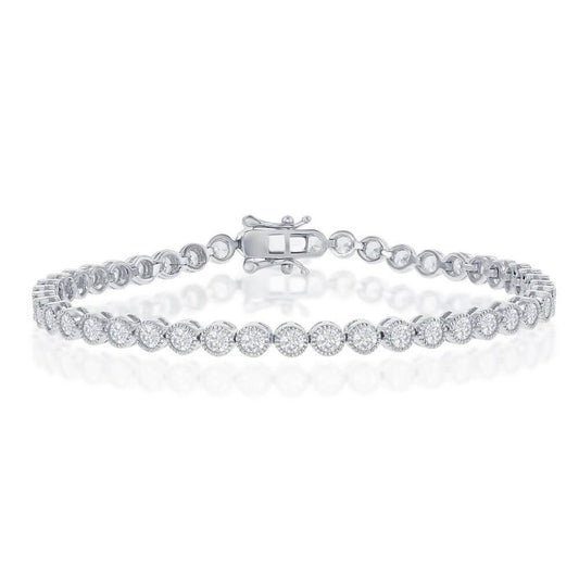 Sterling Silver 4mm Round CZ Tennis Bracelet - Johnny Dang & Co