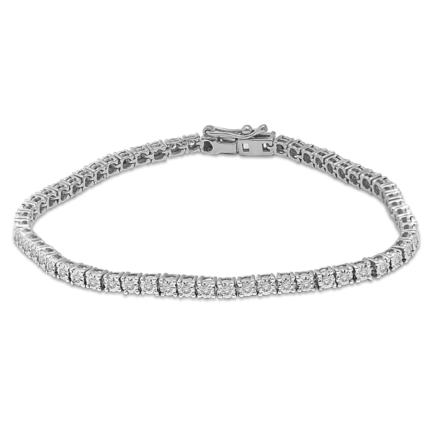 Diamond 5.25 Ct.Tw. Illusion Tennis Bracelet in 14K White Gold - Johnny Dang & Co