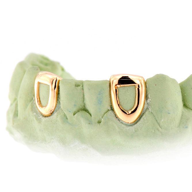 JDTK45/3002-Deuce -2 Piece Solid or Open Face Grillz with Back Bar - Johnny Dang & Co