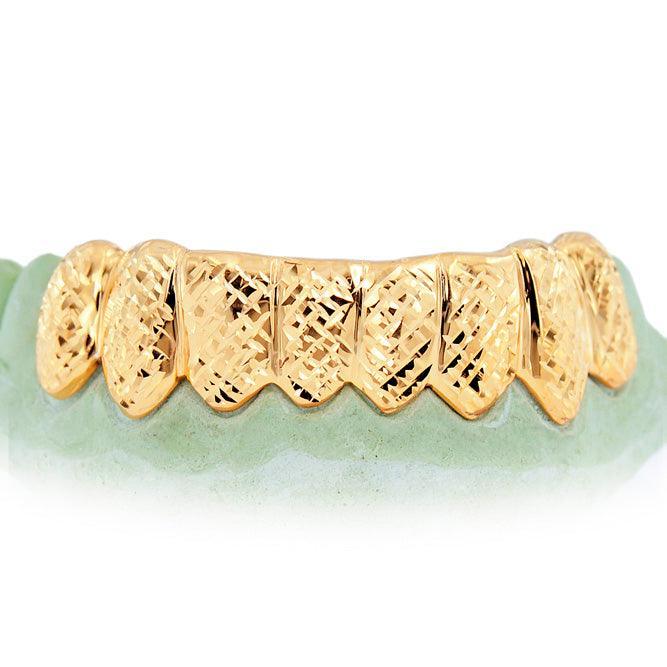 JDTK-TVJ-3034 8 Piece Solid Grill With Diamond Cuts - Johnny Dang & Co