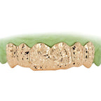 Custom 6 Teeth Solid Grill with Sunburst Diamond Cuts - TVJ-6045 - Johnny Dang & Co