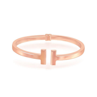 Sterling Silver Shiny Hinged Bangle - Gold Plated - Johnny Dang & Co