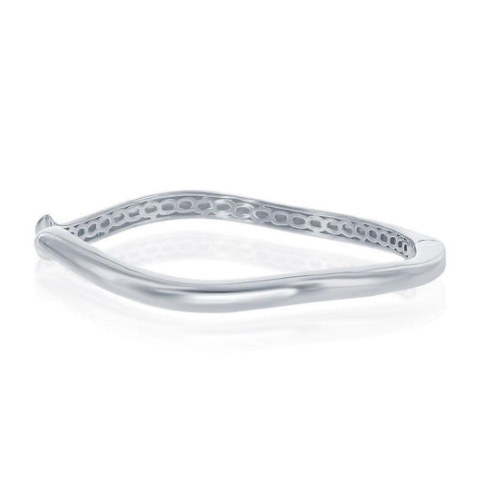 Sterling Silver Waved Bangle - Johnny Dang & Co