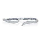 Sterling Silver Micro Pave CZ Waved Bangle - Johnny Dang & Co