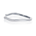 Sterling Silver Micro Pave CZ Waved Bangle - Johnny Dang & Co