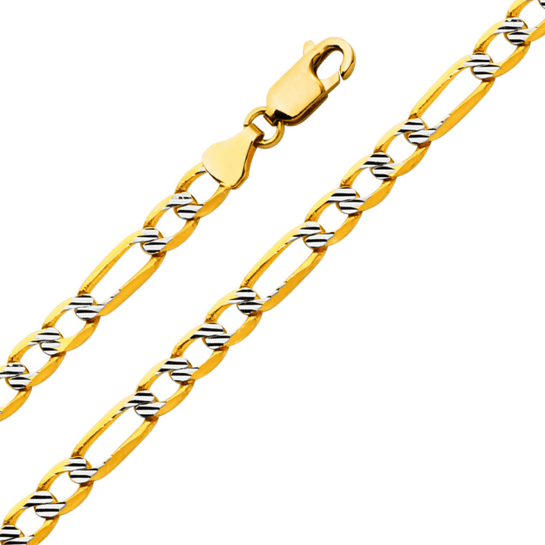 4.7mm Fancy Light Figaro 3+1 Bracelet - Johnny Dang & Co