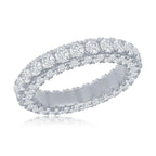 Sterling Silver, All around, Triple Row CZ, Eternity Band - Johnny Dang & Co