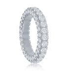 Sterling Silver, All around, Triple Row CZ, Eternity Band - Johnny Dang & Co
