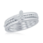 Sterling Silver 3-PC Micro Pave CZ Butterfly Ring - Johnny Dang & Co