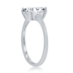 Sterling Silver Four-Prong 8mm CZ Emerald-Cut Engagement Ring. Size 6,7,8,9 - Johnny Dang & Co
