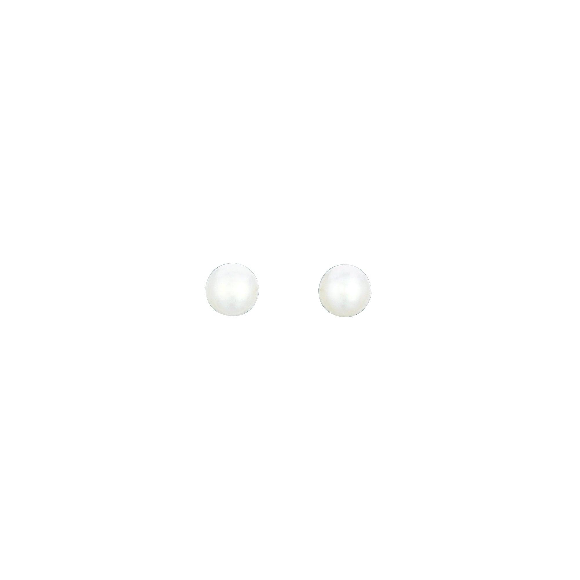 14K Gold 4MM Pearl Stud Earring - Johnny Dang & Co