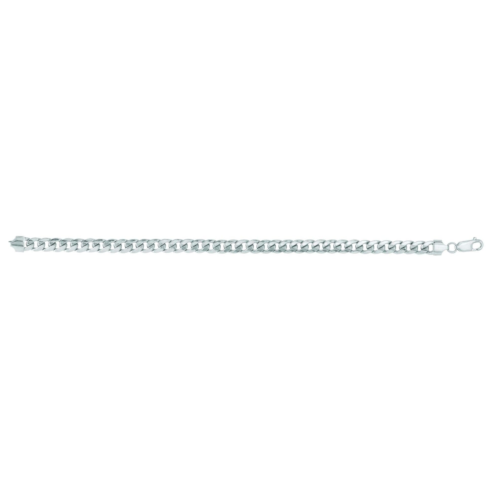 14kt 8.5 inches White Gold 6.7mm Lite Miami Cuban Link Bracelet with Lobster Lock - Johnny Dang & Co