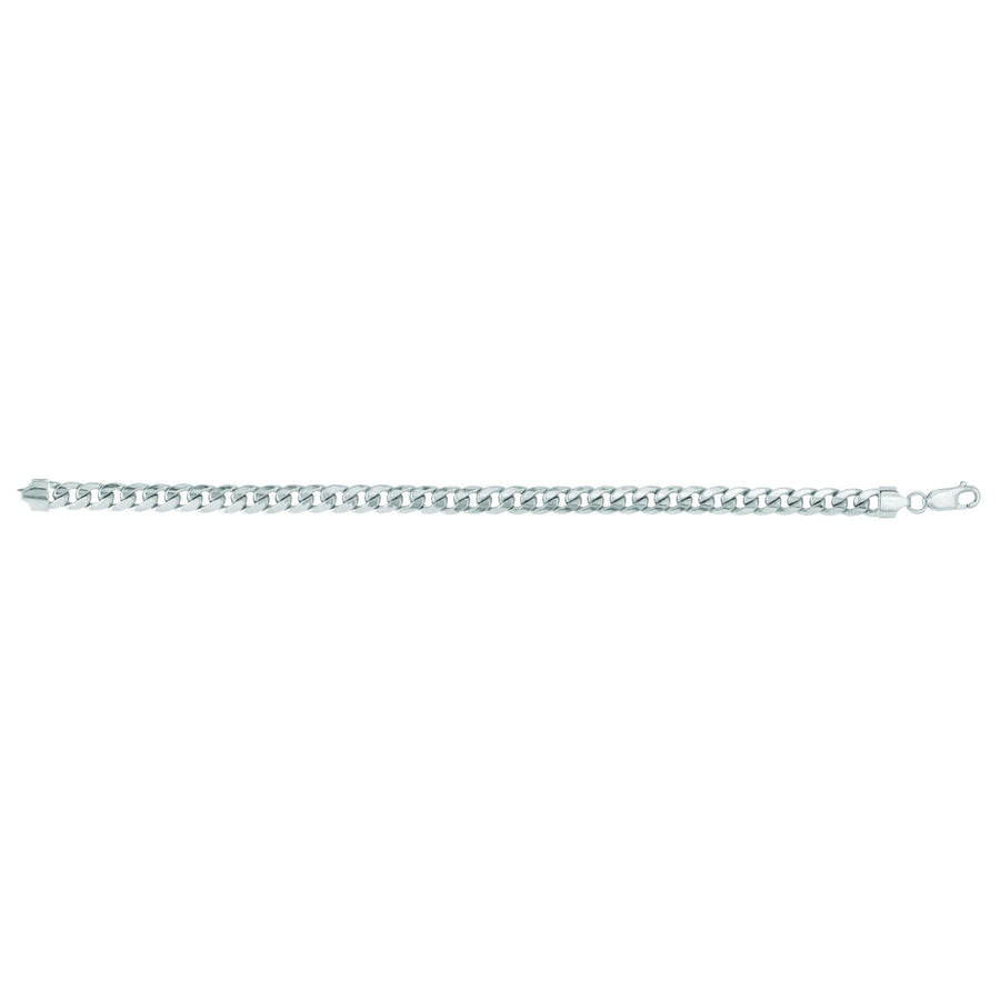 14kt 8.5 inches White Gold 6.7mm Lite Miami Cuban Link Bracelet with Lobster Lock