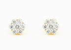 JDTK-floralearring2- 14k Gold Custom Floral/Cluster Earrings with 3/4th CTTW Diamonds - Johnny Dang & Co