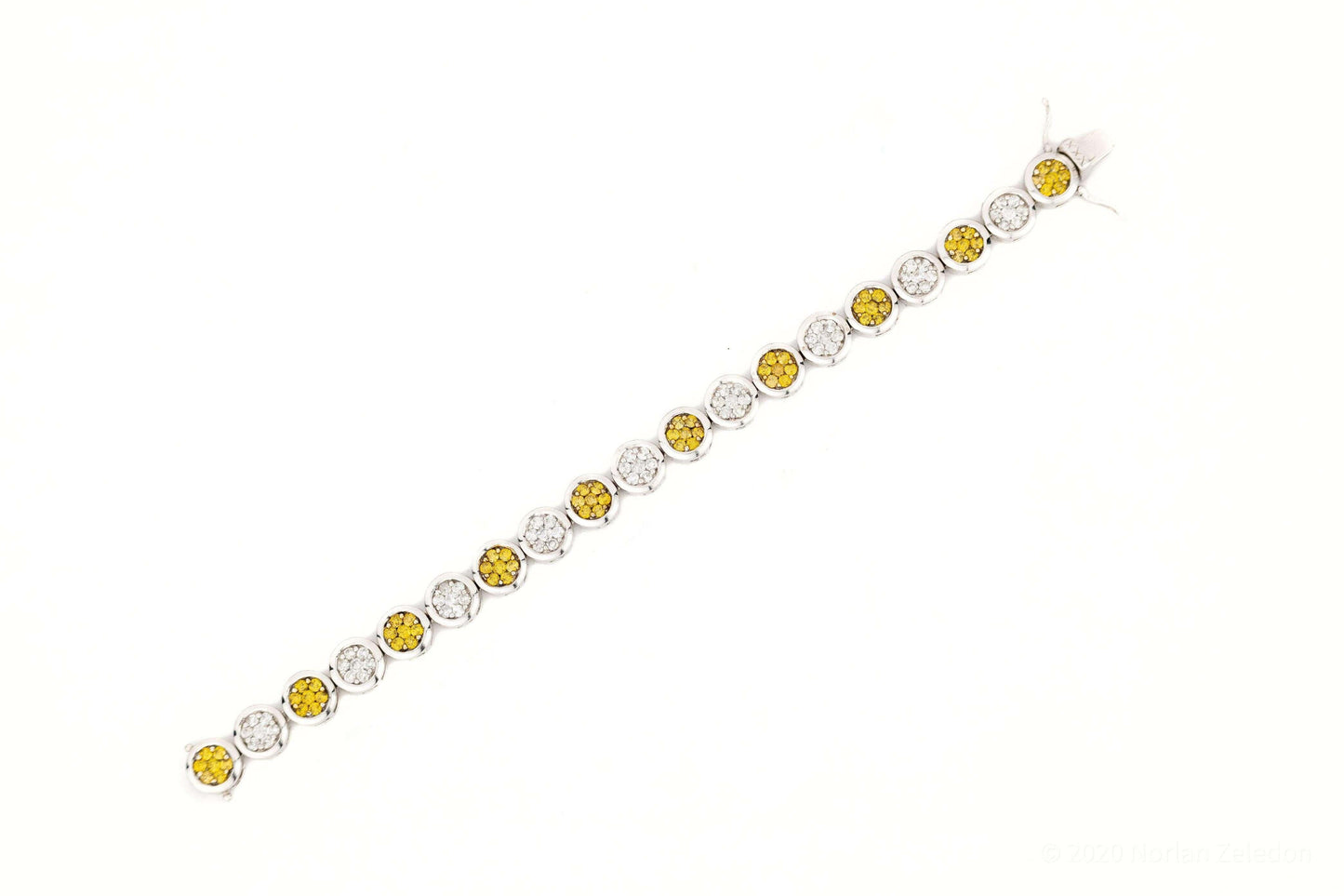 JDTK-205906 - 10.2mm Yellow & White Circle Bracelet - Johnny Dang & Co