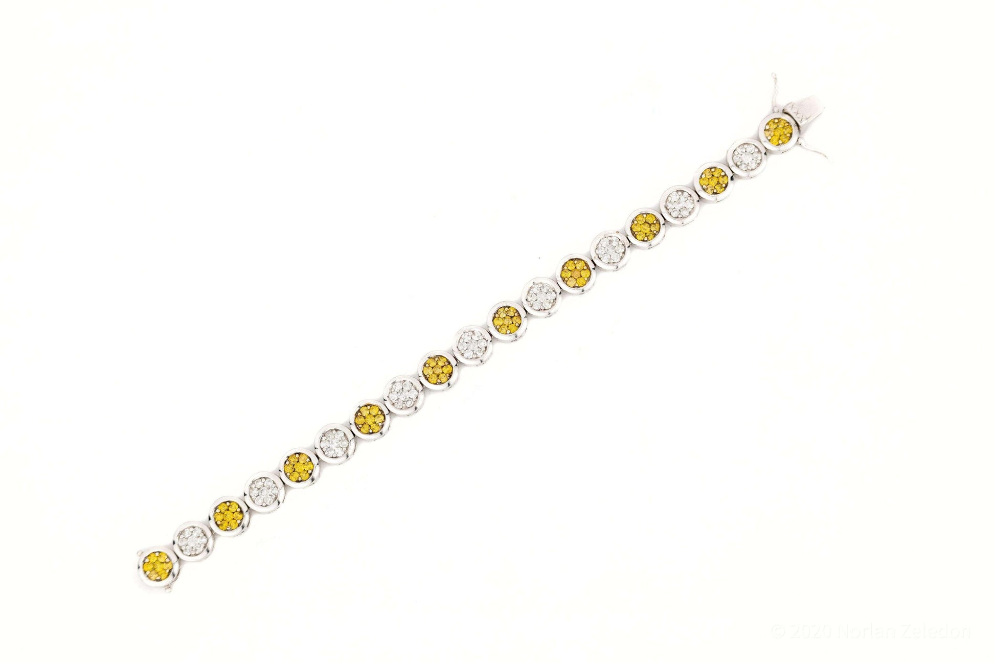 JDTK-205906 - 10.2mm Yellow & White Circle Bracelet - Johnny Dang & Co