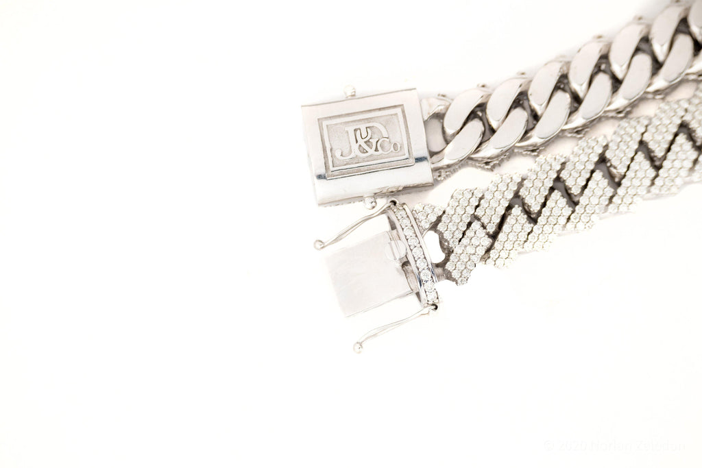 8mm White Gold Diamond Bracelet - Johnny Dang & Co