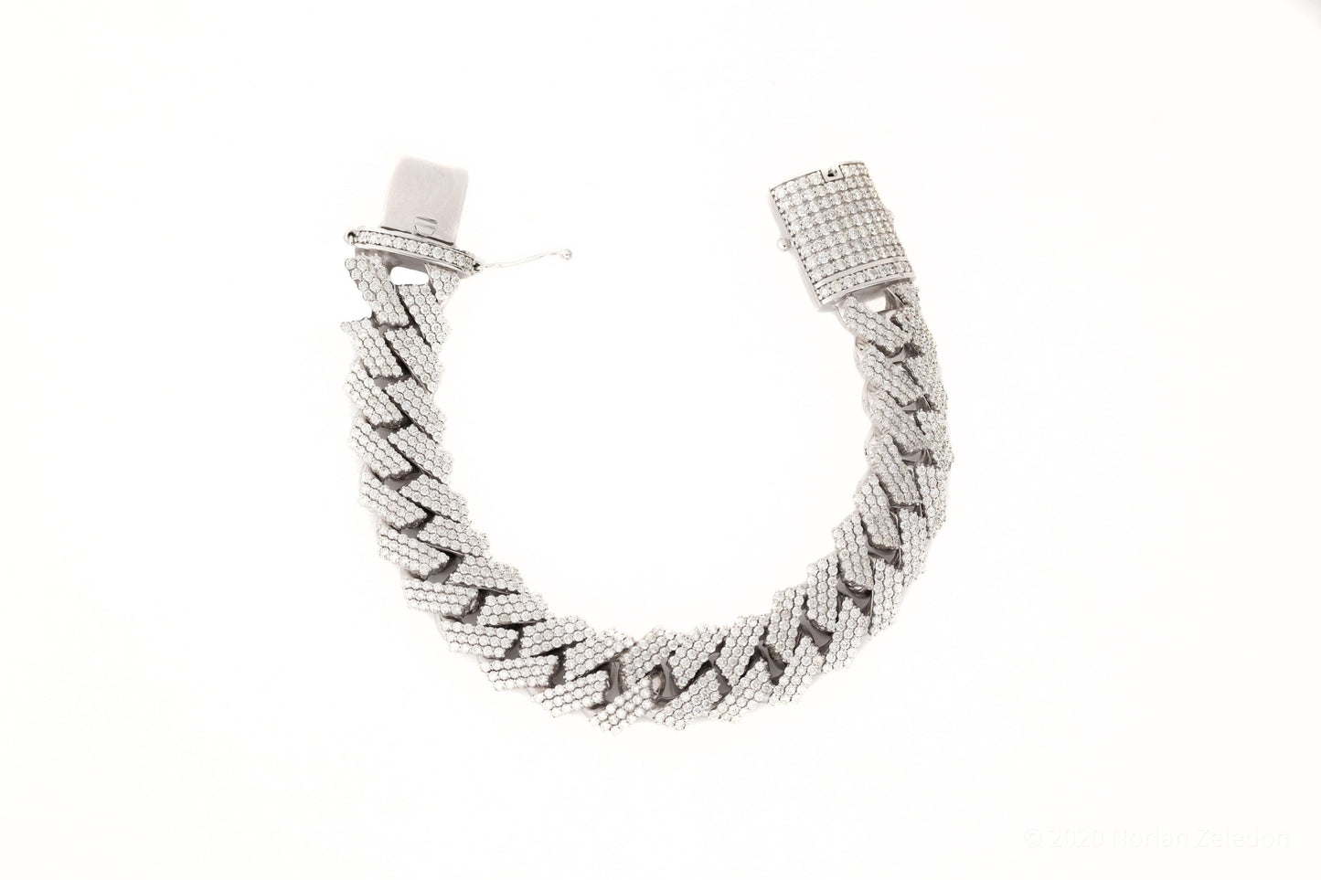 8mm White Gold Diamond Bracelet - Johnny Dang & Co